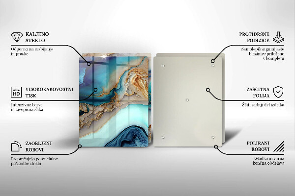 Worktop protector Multicolored marble