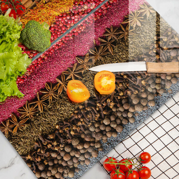 Chopping board Colorful spices