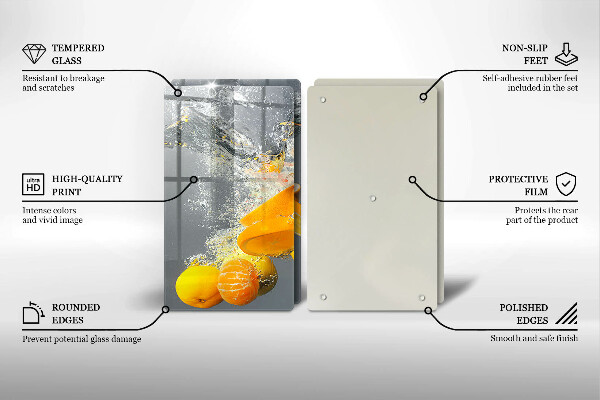 Chopping board Lemons in water