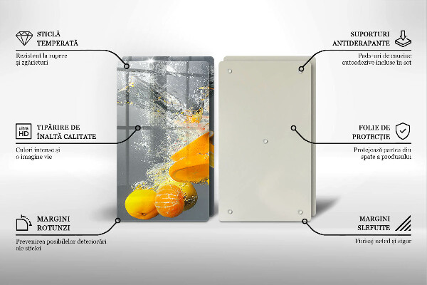 Chopping board Lemons in water