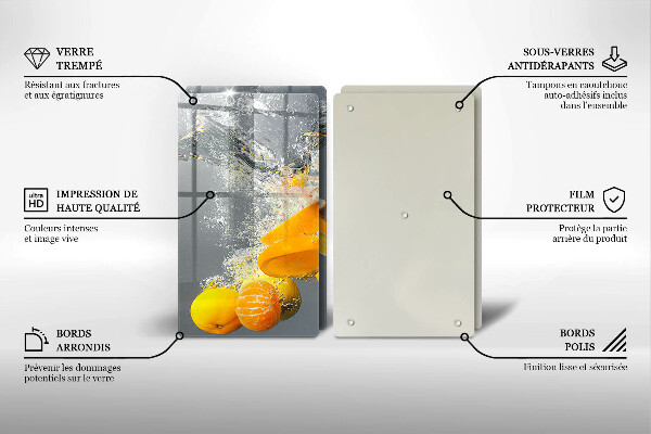 Chopping board Lemons in water