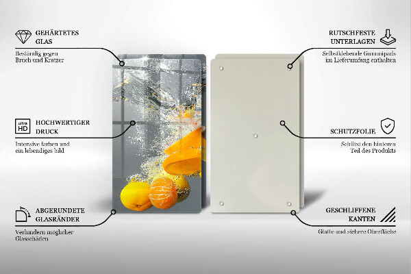 Chopping board Lemons in water