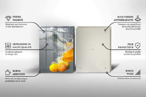 Chopping board Lemons in water