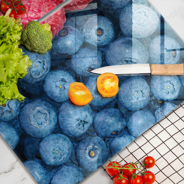 Chopping board Fruit of raspberry and blueberries