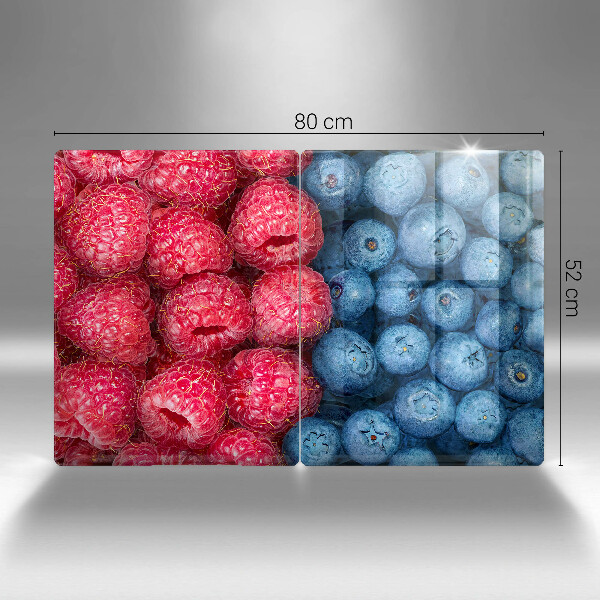 Chopping board Fruit of raspberry and blueberries