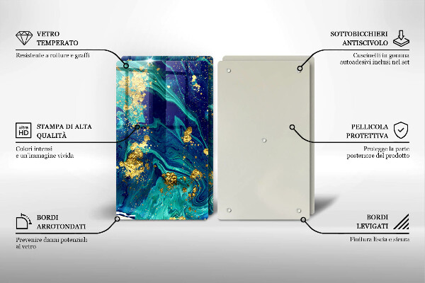 Chopping board Abstraction with gold