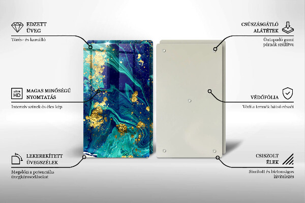 Chopping board Abstraction with gold