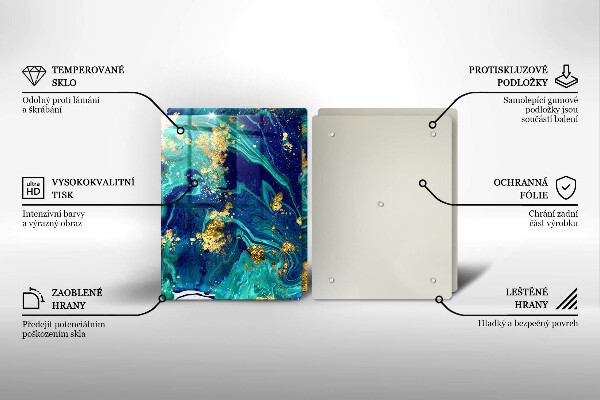 Chopping board Abstraction with gold