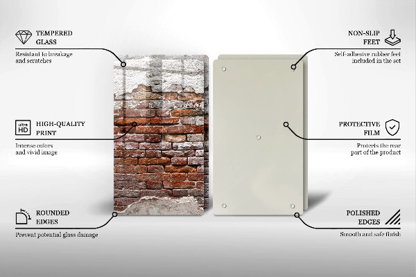 Chopping board Old wall of brick and concrete