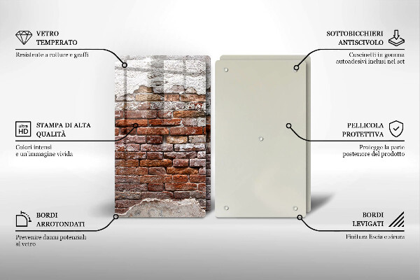 Chopping board Old wall of brick and concrete