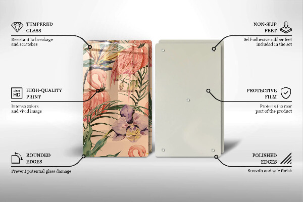 Chopping board Flaminga illustration