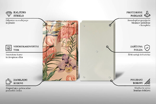 Chopping board Flaminga illustration