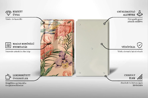 Chopping board Flaminga illustration