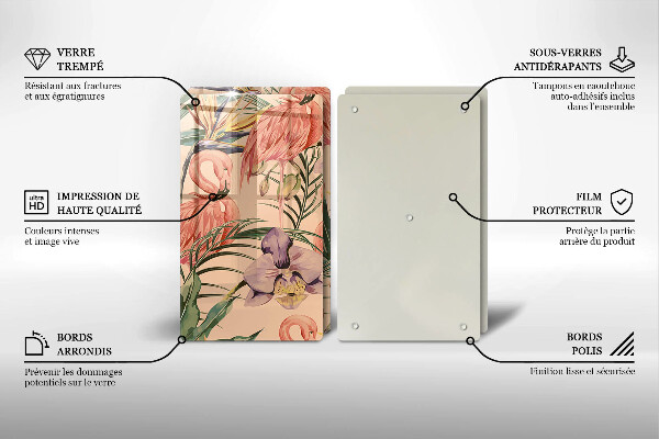 Chopping board Flaminga illustration