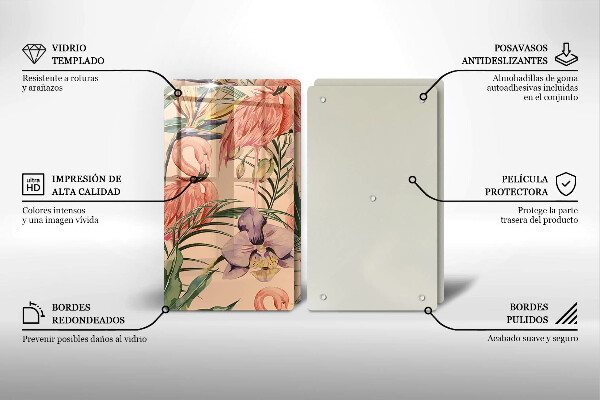 Chopping board Flaminga illustration