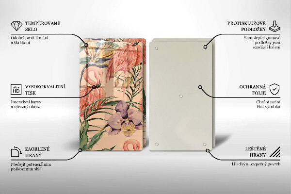 Chopping board Flaminga illustration