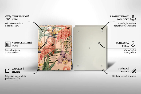 Chopping board Flaminga illustration