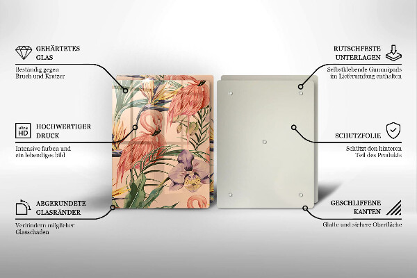 Chopping board Flaminga illustration