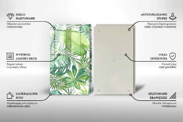 Chopping board Boho watercolors leaves