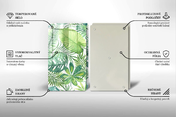 Chopping board Boho watercolors leaves