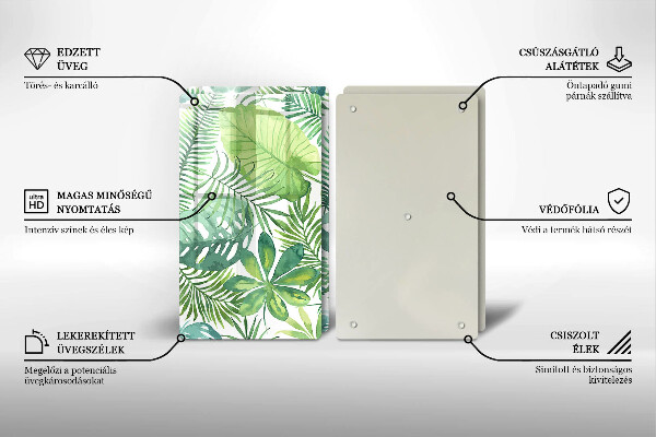 Chopping board Boho watercolors leaves