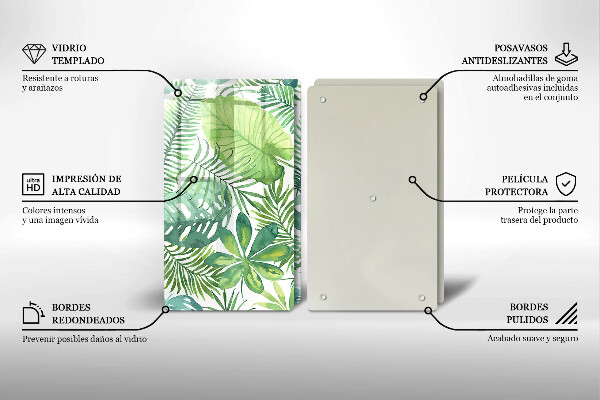 Chopping board Boho watercolors leaves