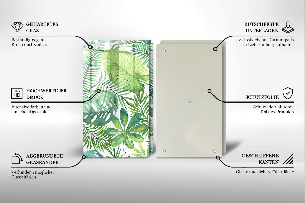 Chopping board Boho watercolors leaves