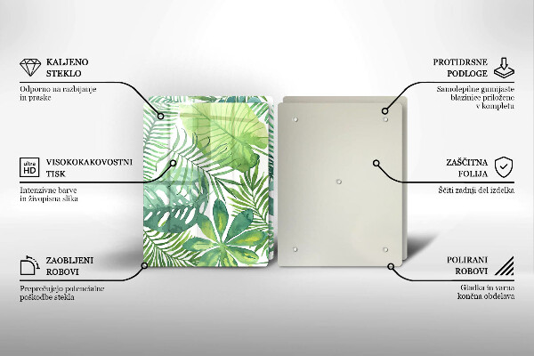 Chopping board Boho watercolors leaves