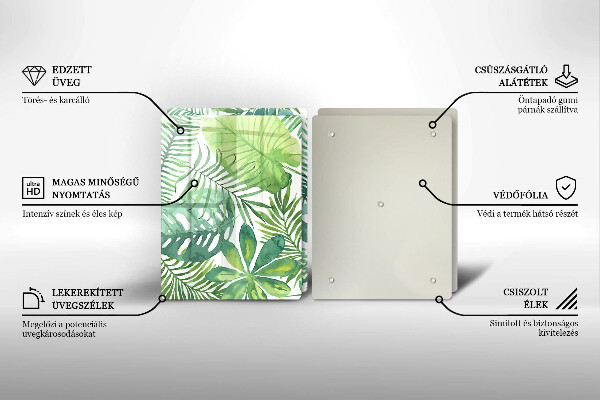 Chopping board Boho watercolors leaves