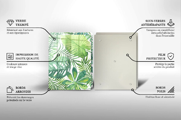 Chopping board Boho watercolors leaves