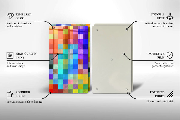 Chopping board Colorful squares pixels