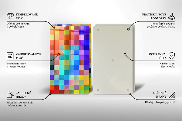Chopping board Colorful squares pixels