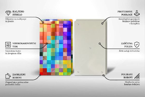 Chopping board Colorful squares pixels