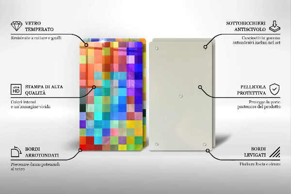Chopping board Colorful squares pixels