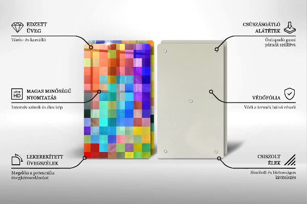 Chopping board Colorful squares pixels
