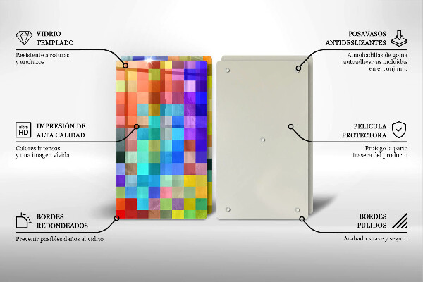 Chopping board Colorful squares pixels