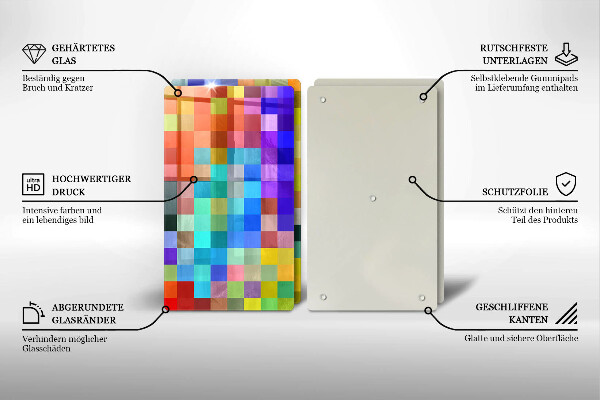 Chopping board Colorful squares pixels