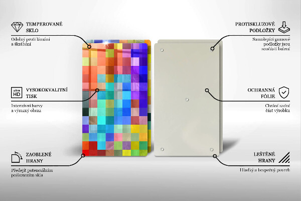 Chopping board Colorful squares pixels