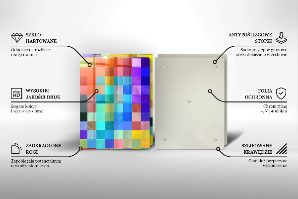 Chopping board Colorful squares pixels