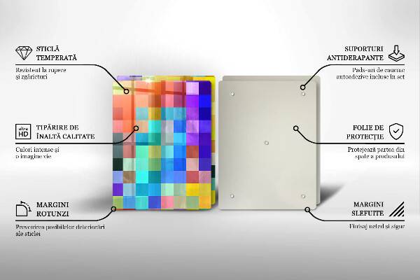 Chopping board Colorful squares pixels