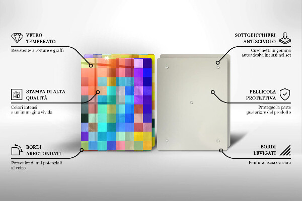 Chopping board Colorful squares pixels