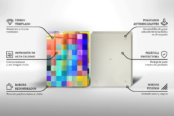 Chopping board Colorful squares pixels