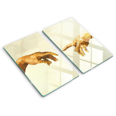 Chopping board Creation of Adam hands