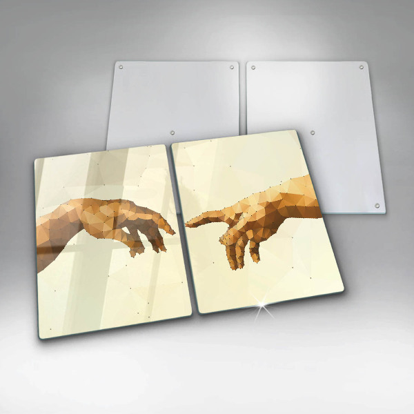 Chopping board Creation of Adam hands