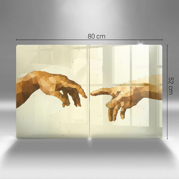 Chopping board Creation of Adam hands