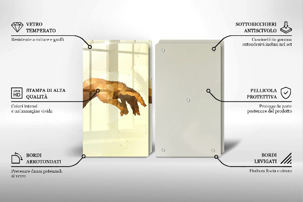 Chopping board Creation of Adam hands
