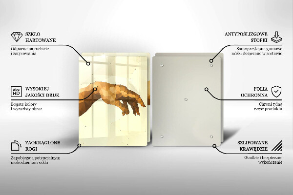 Chopping board Creation of Adam hands