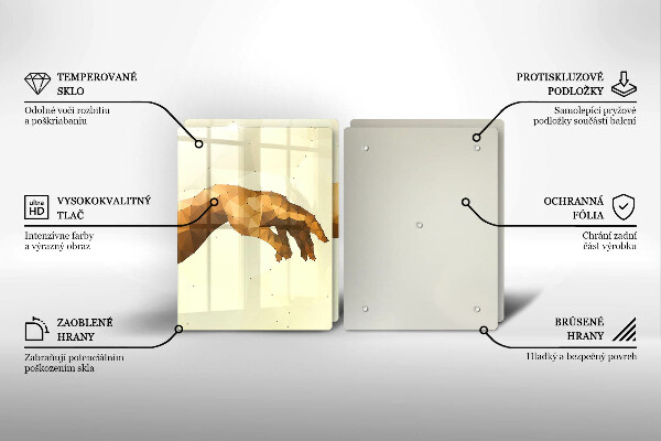Chopping board Creation of Adam hands