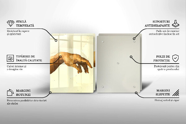 Chopping board Creation of Adam hands