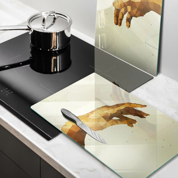 Chopping board Creation of Adam hands